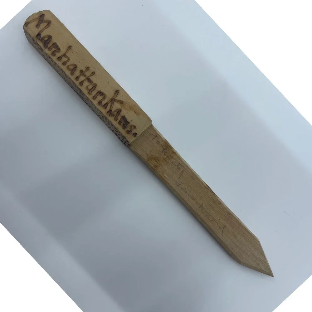 Hand Carved Wooden Letter Opener Garden‎ Marker 